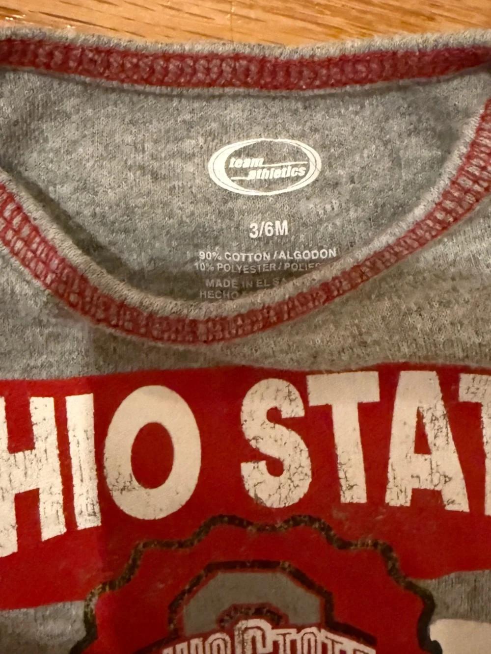 Ohio State Buckeyes Gray & Red Infant One-Piece Bodysuit